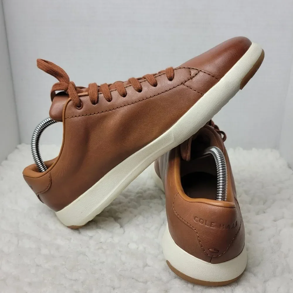 Cole Haan Grandpro Tennis Size 8.5 Brown Lace Up Sneaker Shoes Great